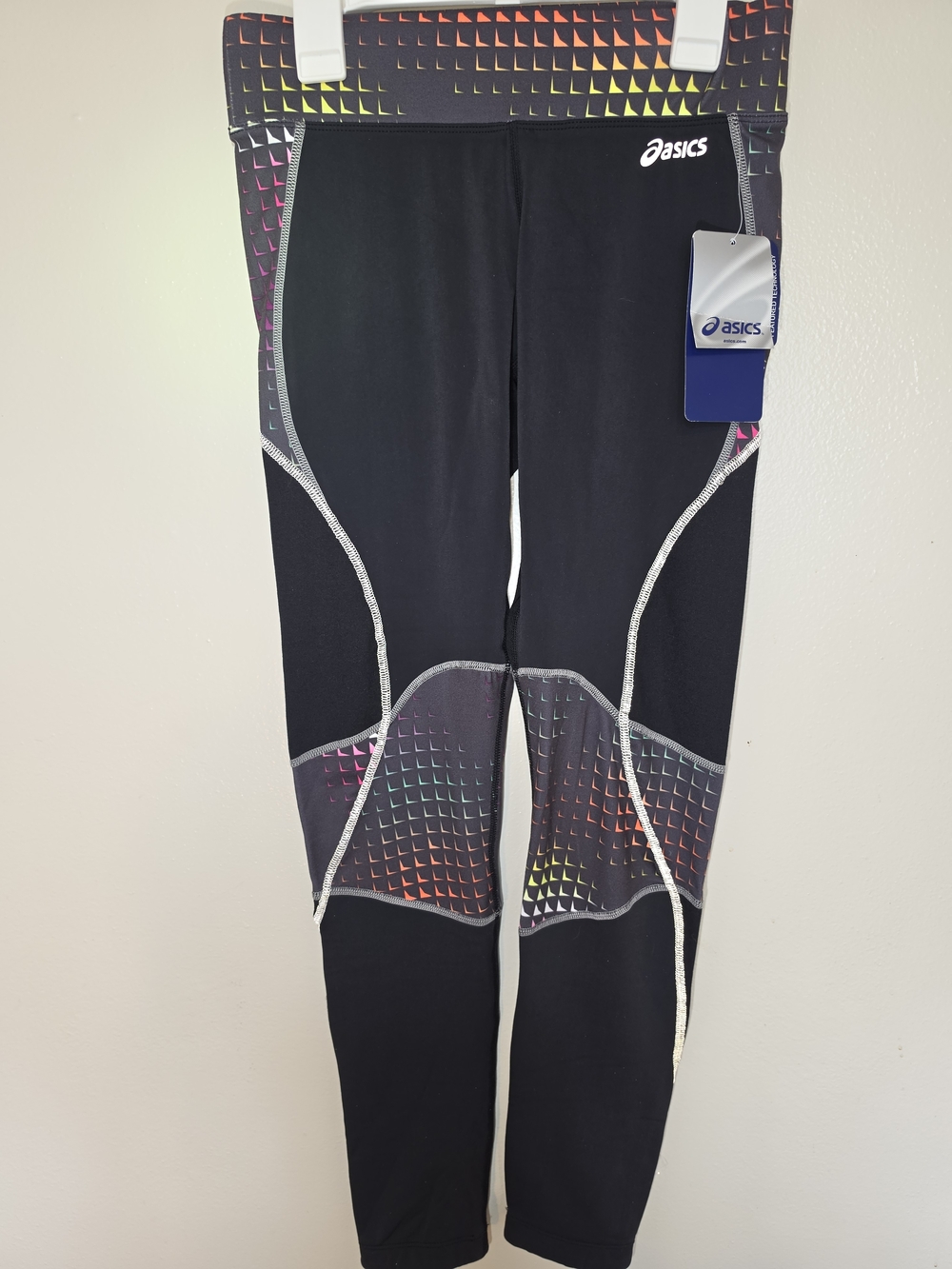 NWT ASICS Women's Lite Show Running  Leggings W/ Multicolor Reflective  Accents